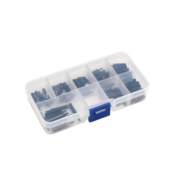 M2 Nylon Male-Female Hex Spacers Screw Nut 180pcs Assortment Kit - Image 1
