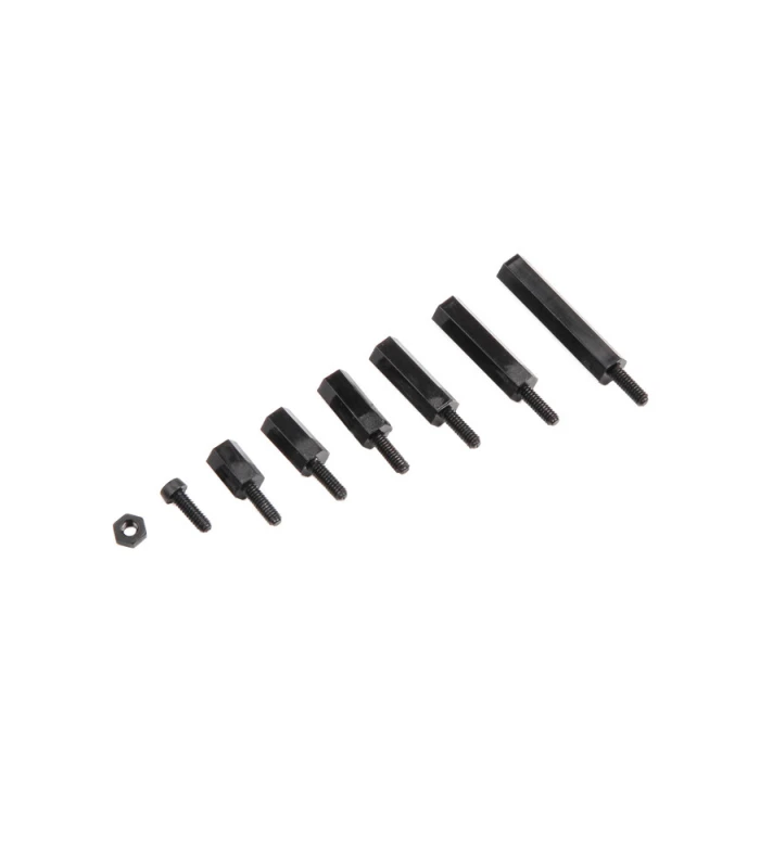 M2 Nylon Male-Female Hex Spacers Screw Nut 180pcs Assortment Kit - Image 2