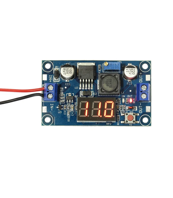 Voltage Regulator with integrated digital voltage meter and LED display