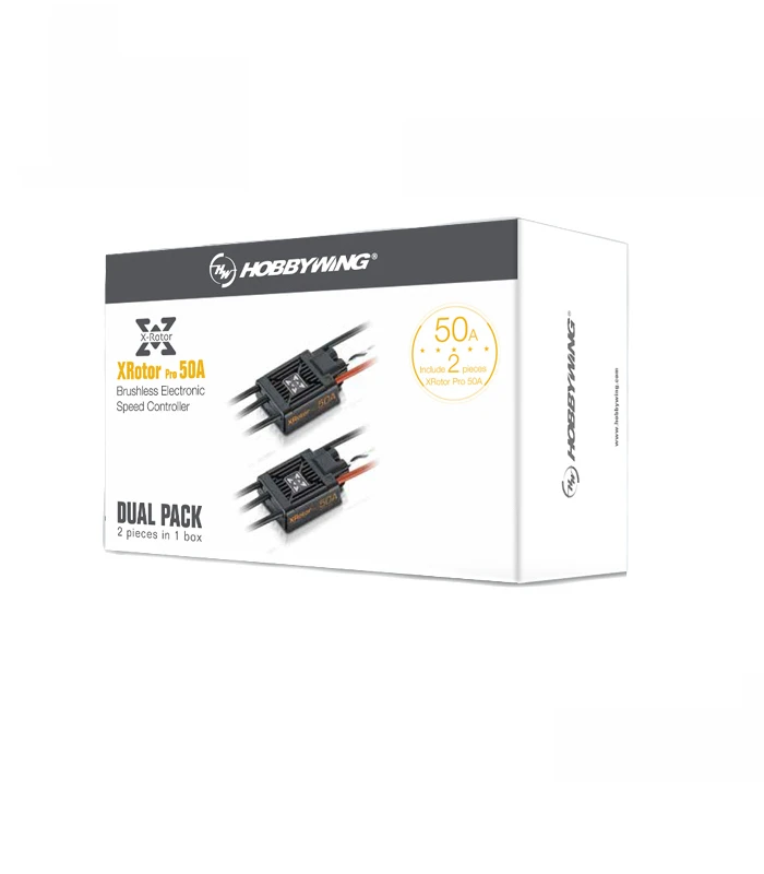 Hobbywing XRotor Pro 50A 4-6S OPTO Multirotor ESC Dual Pack - Image 3