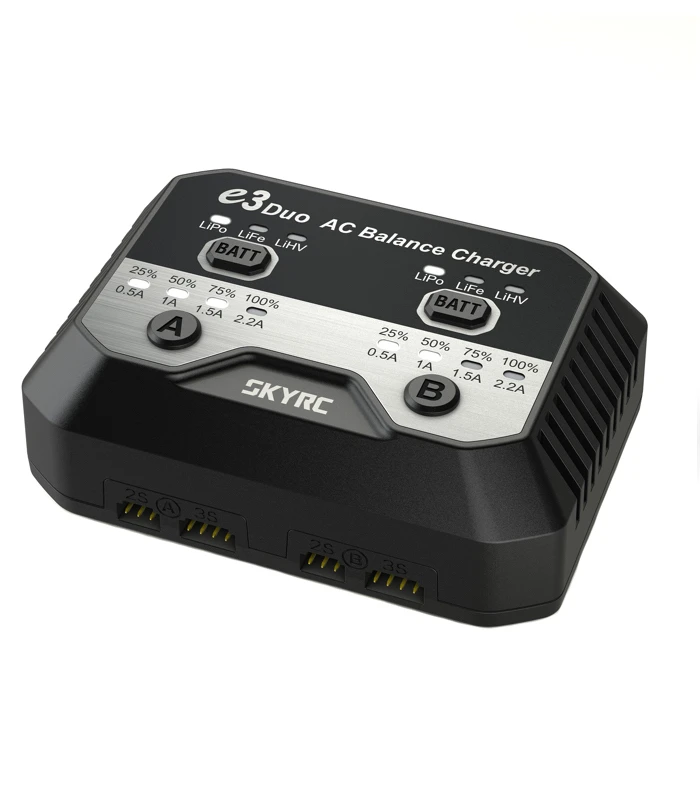 SkyRC e3 DUO 20W 2-3S Dual Channel AC Charger - Image 2