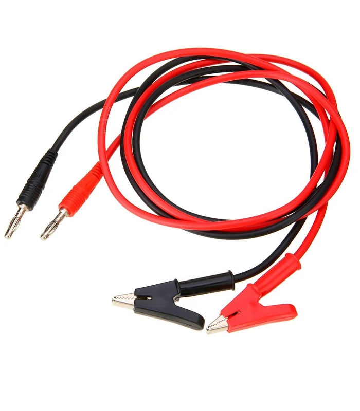 4mm Banana Plug to Shrouded Alligator Clip Test Cable - 1M