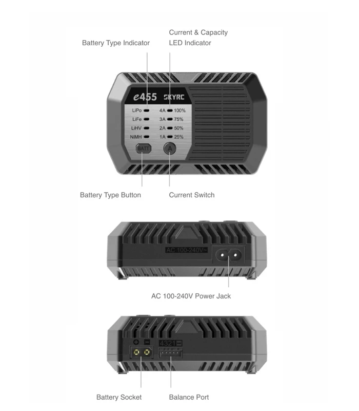 SkyRC e455 2-4S Multi Chemistry 50W Battery Charger - Image 3
