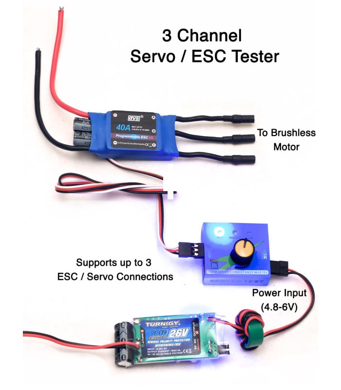 Servo / ESC tester wiring diagram