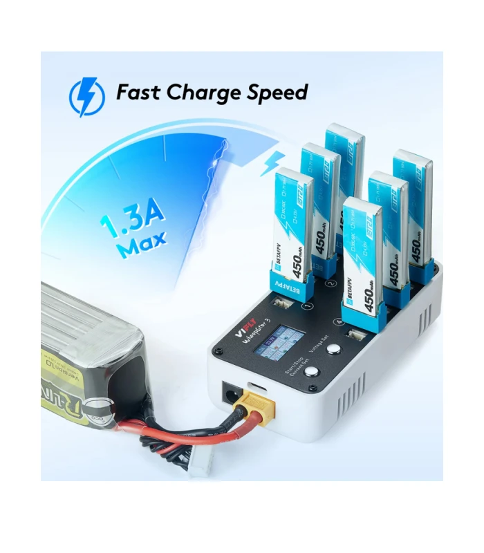 VIFLY WhoopStor V3 1S LiPo Battery Charger / Discharger (PH2 / BT2.0) - Image 3
