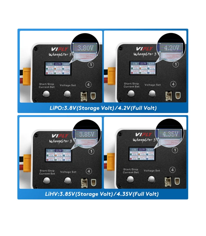VIFLY WhoopStor V3 1S LiPo Battery Charger / Discharger (PH2 / BT2.0) - Image 4