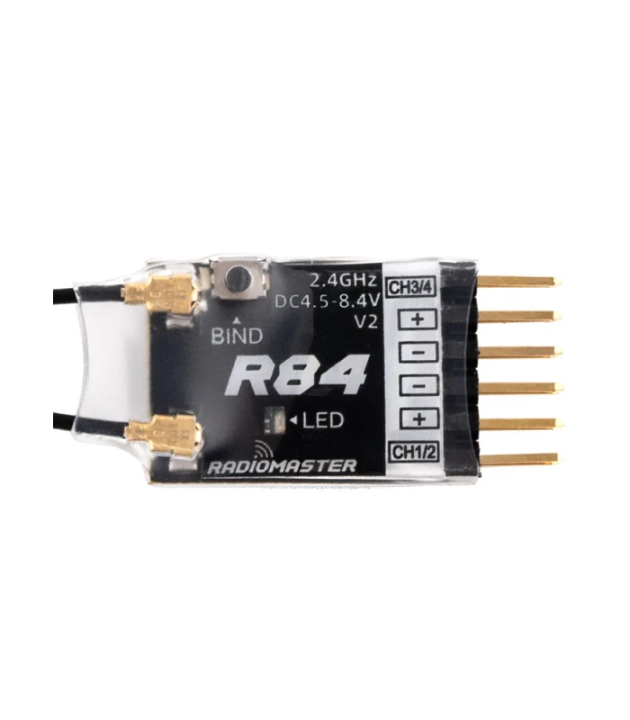 RadioMaster R Series R84 V2 4 Channel Receiver - D8, D16 & SFHSS Compatible - Image 1