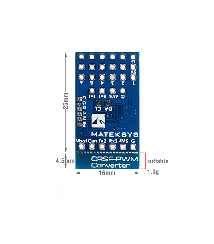 Matek CRSF To 6CH PWM Converter (CRSF-PWM-6) - Image 2