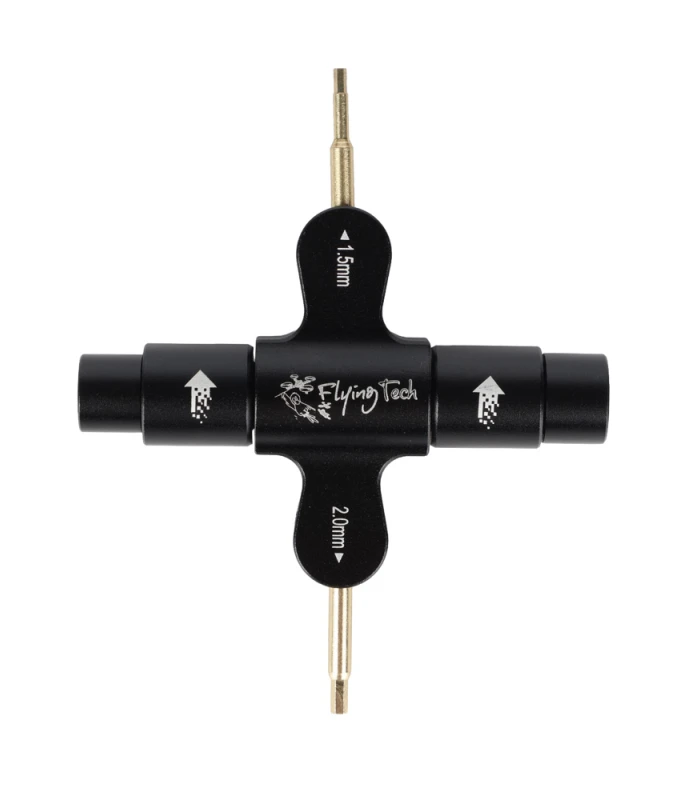 Flying Tech M3 / M4 / M5 Quad Wrench with 1.5mm & 2.0mm Hex Driver - Image 6