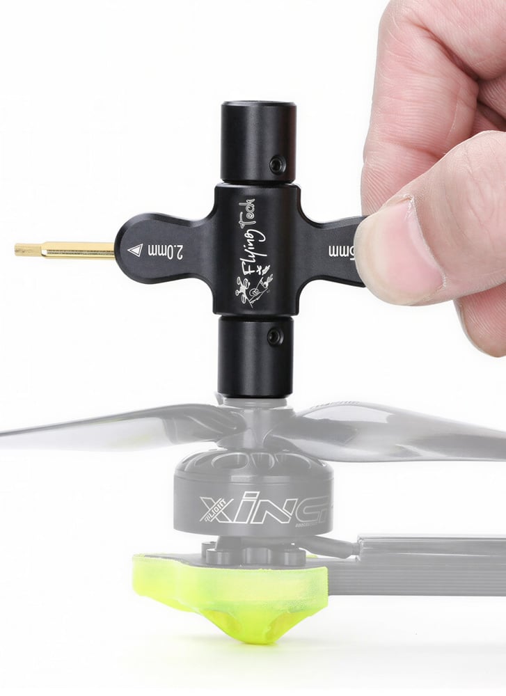 Flying Tech M3 / M4 / M5 Quad Wrench with 1.5mm & 2.0mm Hex Driver - Image 3
