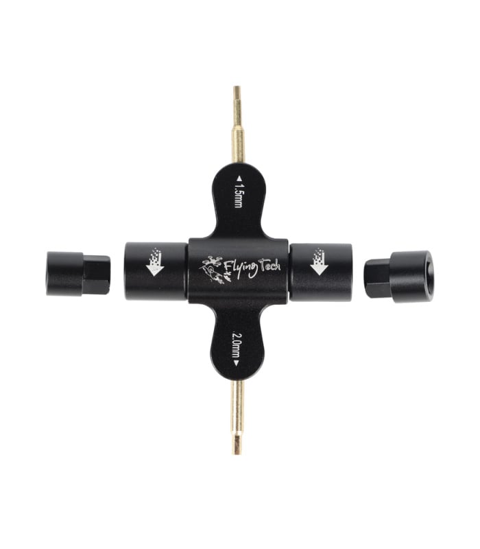 Quadcopter Prop Tool with Adapters Flying Tech M3 / M4 / M5 Quad Wrench with 1.5mm & 2.0mm Hex Driver - Image 5