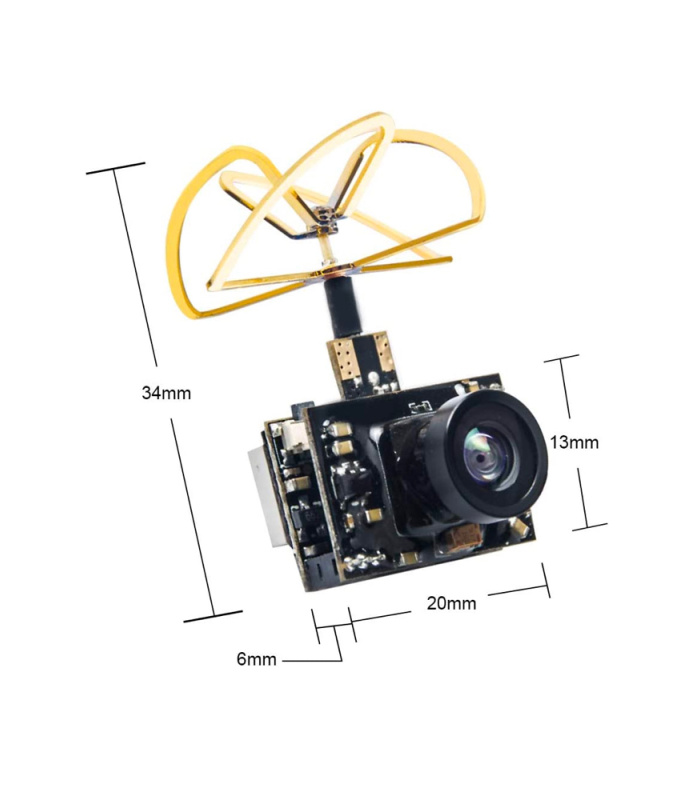 Discontinued: All-in-One Mini FPV Camera VTX 5.8Ghz 25mW / 200mW 40CH - Image 3