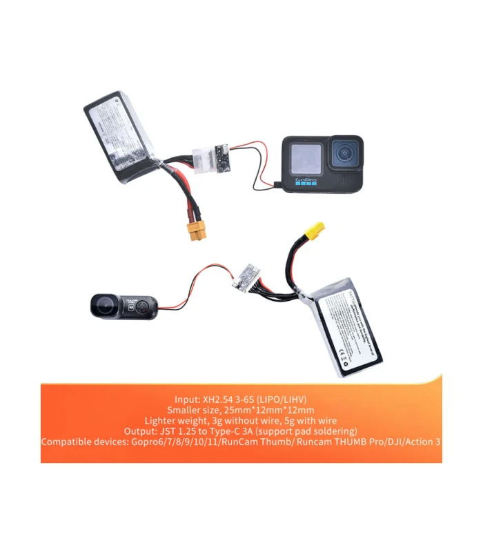 Speedybee Camera BEC Balance Power Plug 3-6S GoPro & Thumb - Image 4