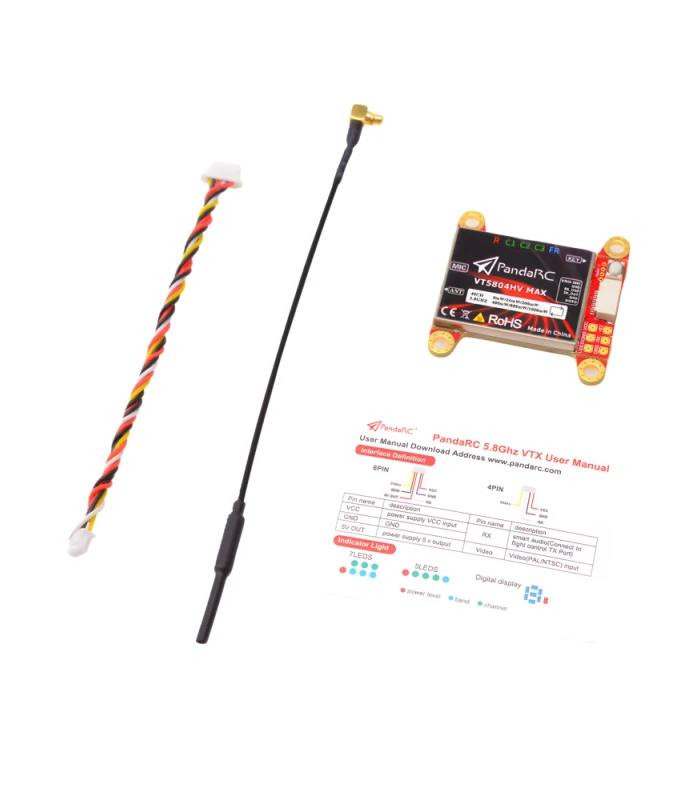 PandaRC VT5804HV Max 25-1000mW with Dipole Antenna