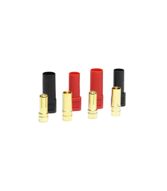 Amass XT150 6mm Gold Bullet Connector Red & Black - Image 1