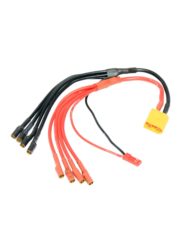 XT60-JST-PBC XT60 ESC (3.5mm) Quadcopter Breakout Cable with JST - Image 1