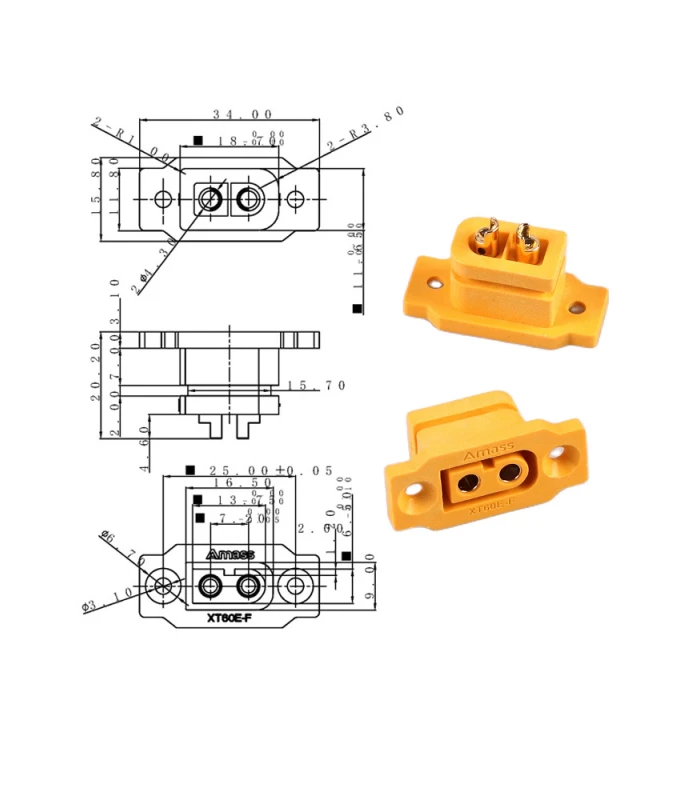 AMASS XT60E-F Mountable XT60 Female Plug - Image 3