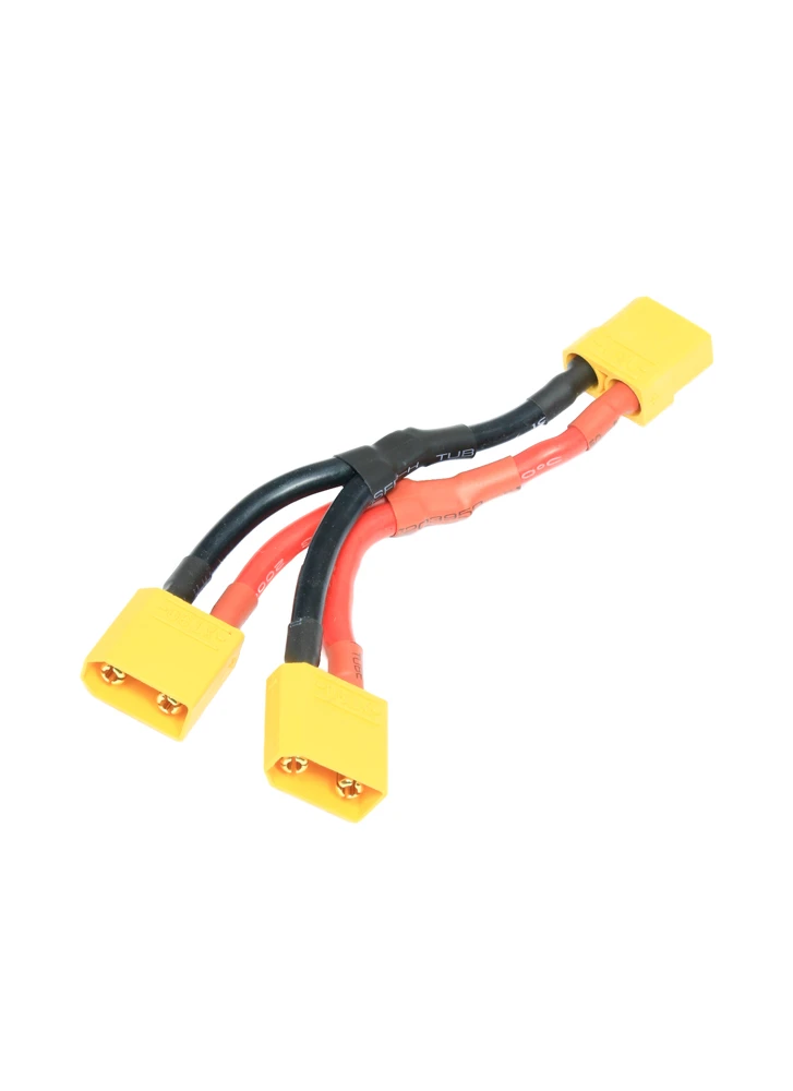 XT90-Parallel-Adapter XT90 Y lead Parallel Battery Harness - 2x Male to 1x Female - Image 1