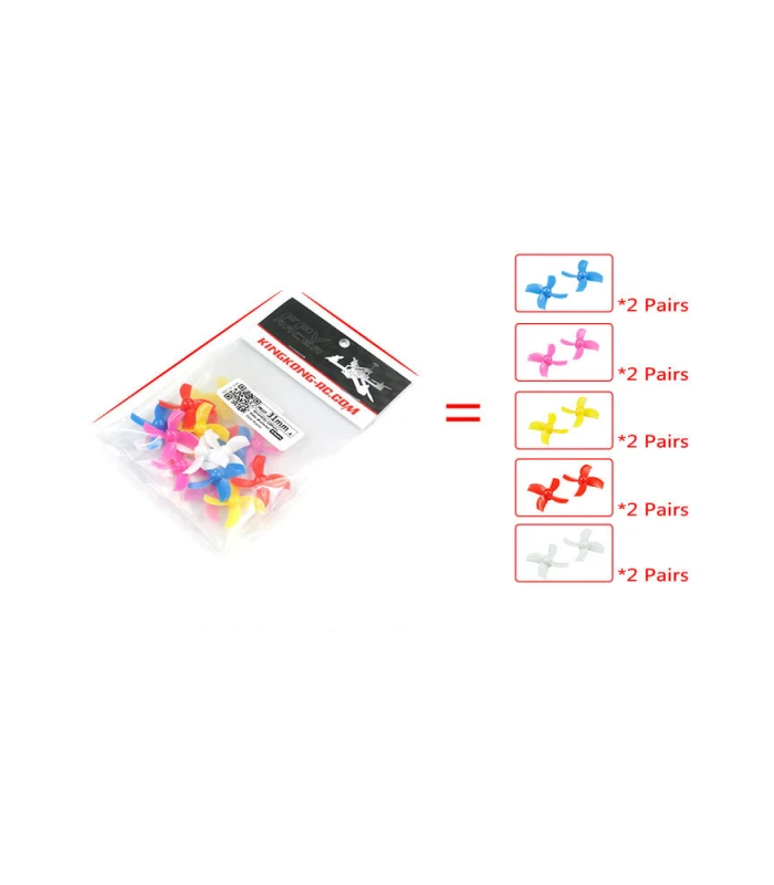 LDARC Rainbow Pack 31MM 4 Blade CW/CCW Props 1MM HUB - Image 2