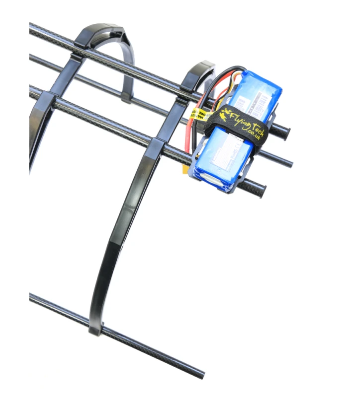 Small Carbon Fibre 2-4s Battery Mount with 10mm Tube Clamps - Image 4