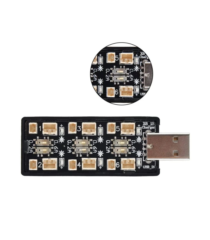 1S LiPo Battery USB Charger 6 Channels 0.2A/0.6A - Image 3