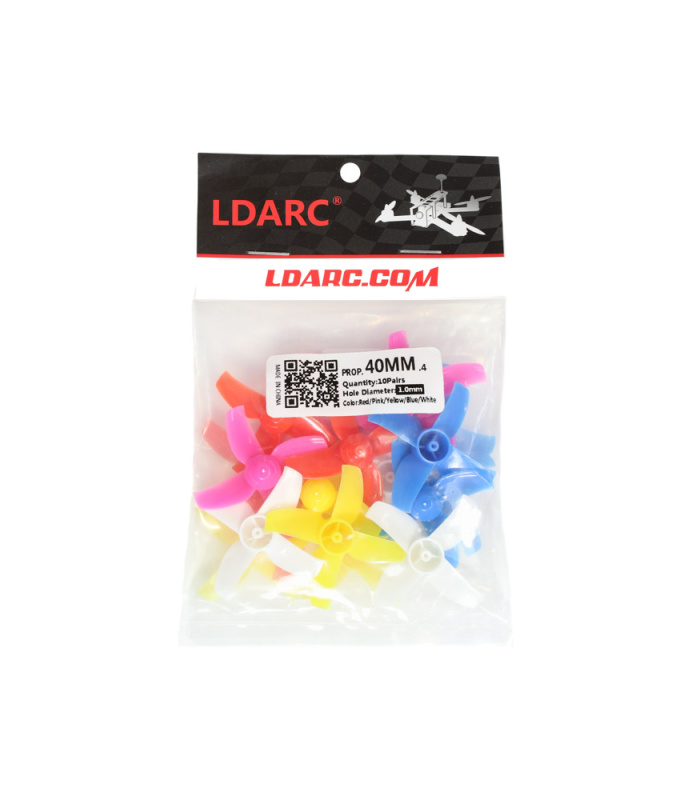 LDARC Rainbow Pack 40MM 4 Blade CW/CCW Props 1MM HUB - Image 1