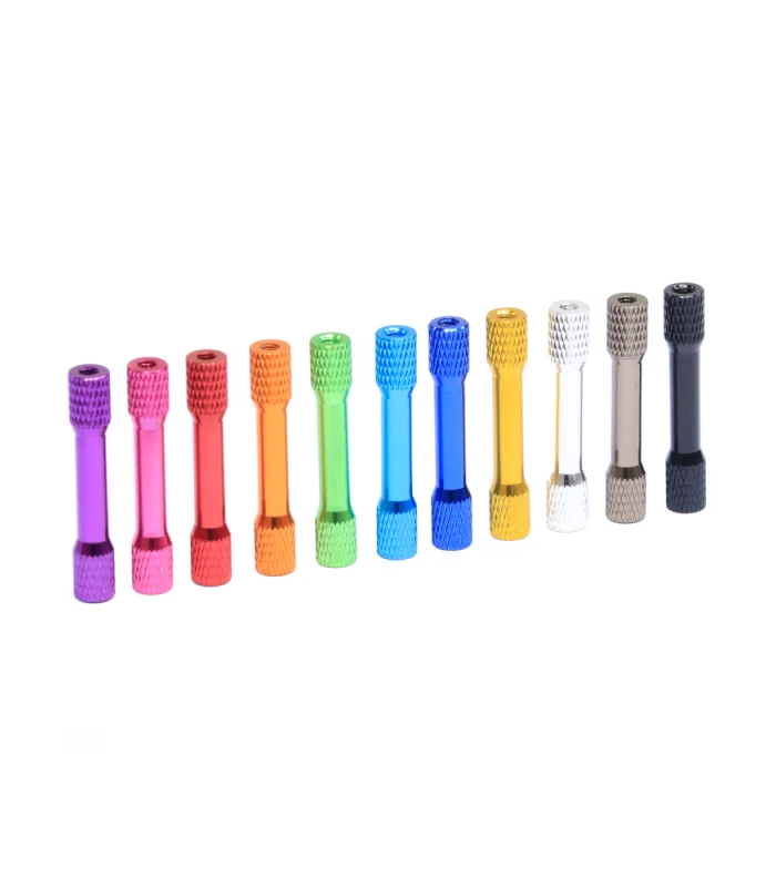 M3 Anodised Aluminium Alloy Threaded Spacer with Knurling - Image 1
