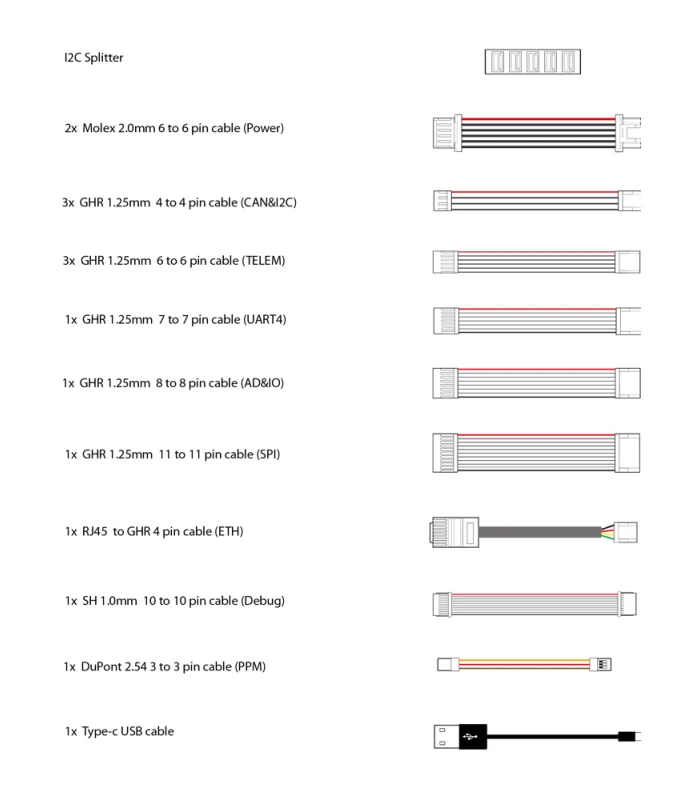 Holybro Spare Cable Set for Pixhawk 5X / 6X - Image 2