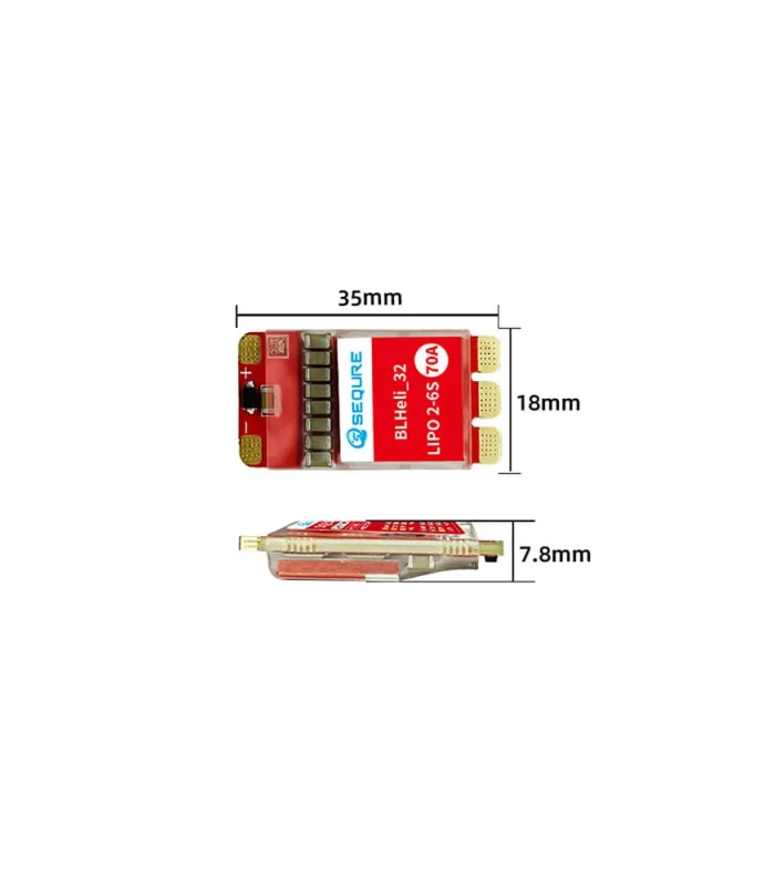 Sequre SQESC 2670 BLHeli_32 / AM32 Brushless 70A ESC 2-6S - Image 3