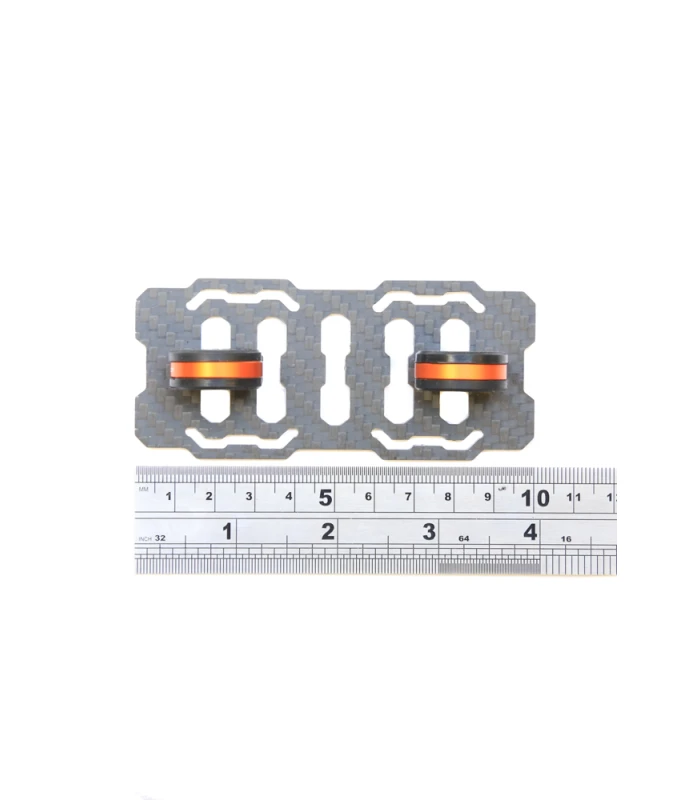 Small Carbon Fibre 2-4s Battery Mount with 10mm Tube Clamps - Image 2