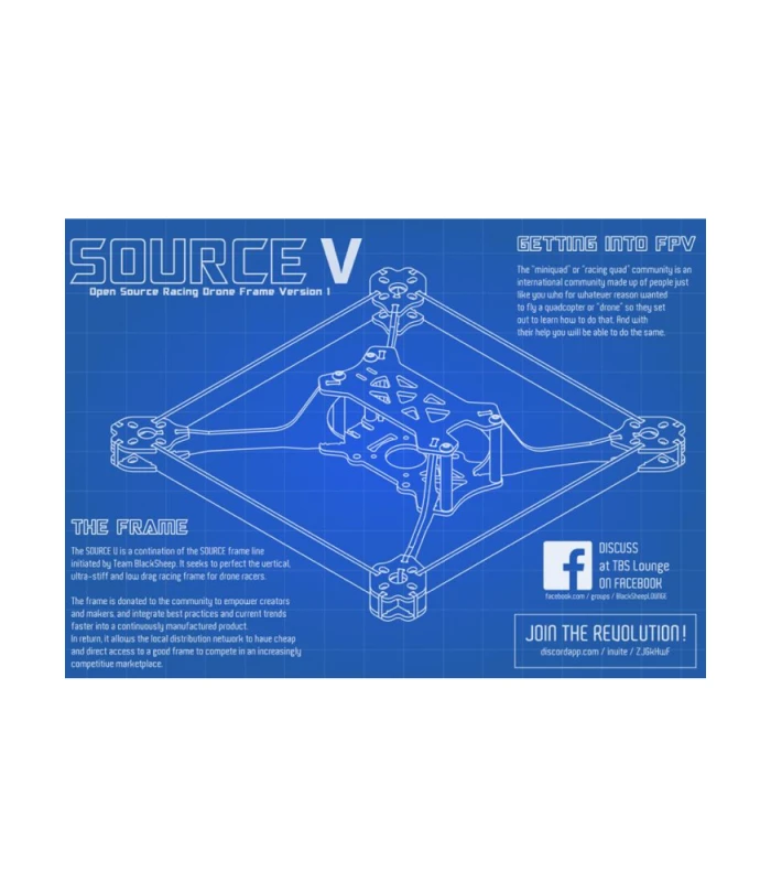 TBS Source V 5inch Racing Drone Frame - Image 1