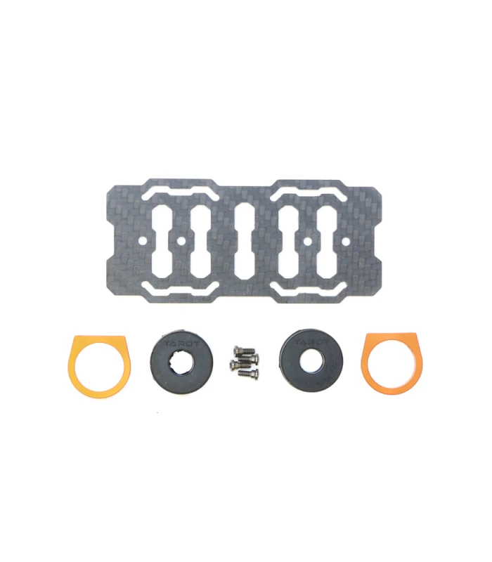 Small Carbon Fibre 2-4s Battery Mount with 10mm Tube Clamps - Image 1