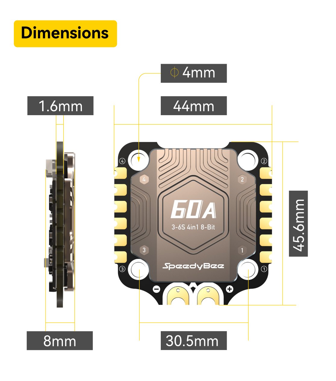 SB 60A ESC Dimensions
