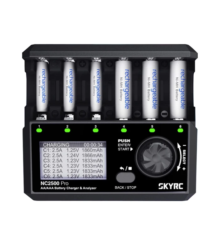 SkyRC NC2500 Pro 6 Slot AA/AAA NiMH & NiCD Battery Charger & Analyzer - Image 1