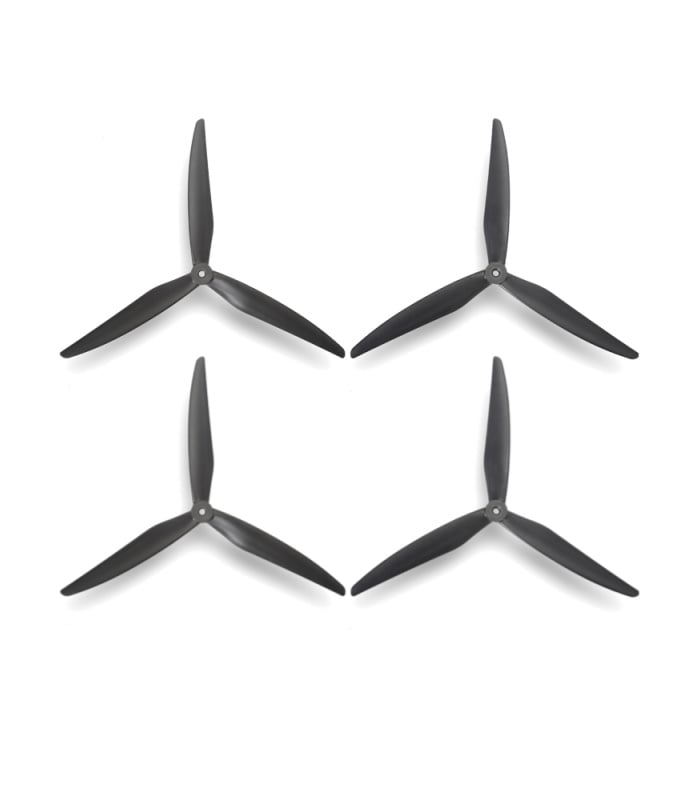 A group of black 10inch tri-propellers