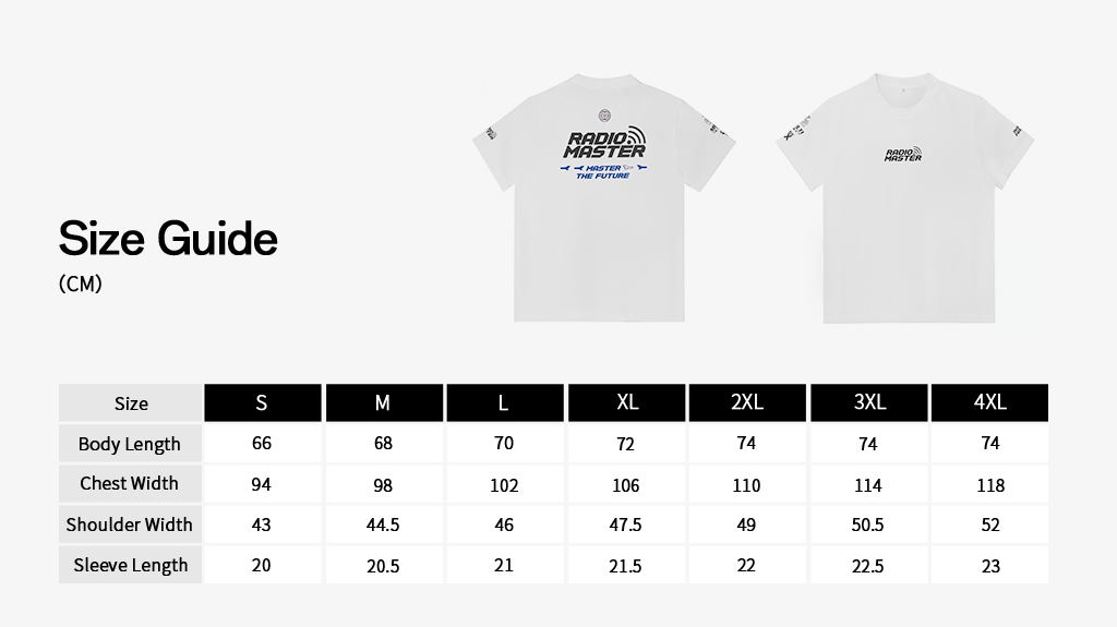 RM Cotton T shirt White Sizing