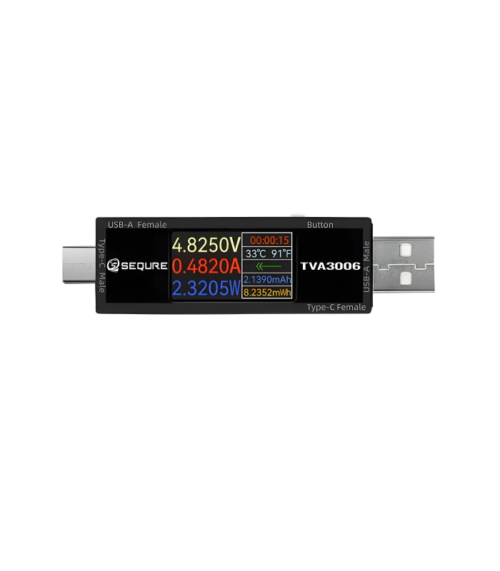 Sequre TVA3006 High Precision USB (Type C & A) Pass-Through Power Meter - Image 1