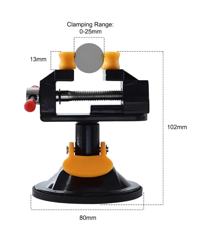 360 Degree Rotation Mini Table Bench Vice with Suction Cup - Image 5