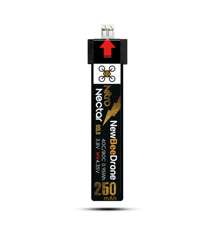NewBeeDrone Nitro Nectar Gold 300mAh 1S HV LiPo Battery JST-PH2 (Pack of 4) - Image 3