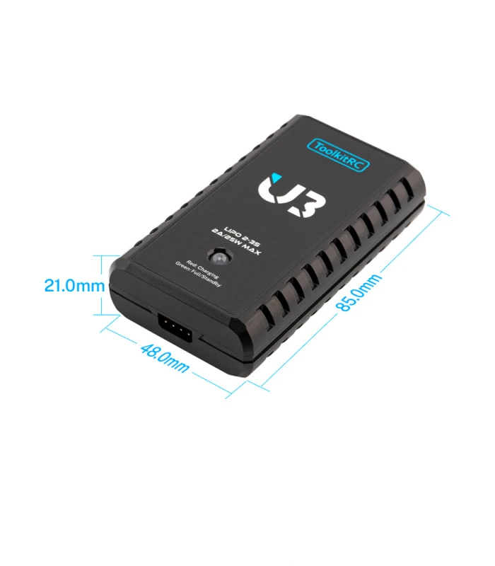 ToolkitRC U3 2.0A 2-3S USB-C LiPo Battery Charger - Image 4