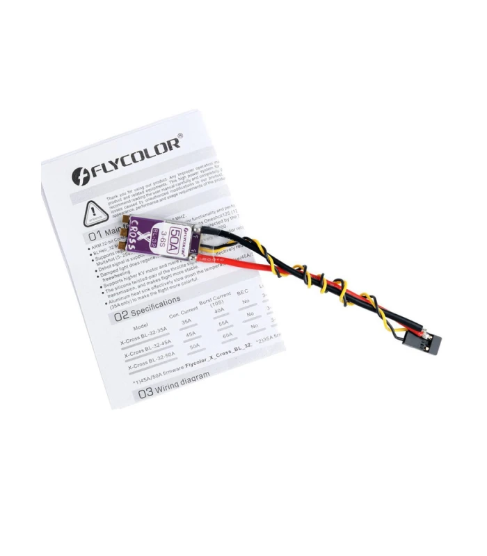 Flycolor X-Cross BLHeli_32 50A 3-6s DSHOT 1200 ESC - Image 3