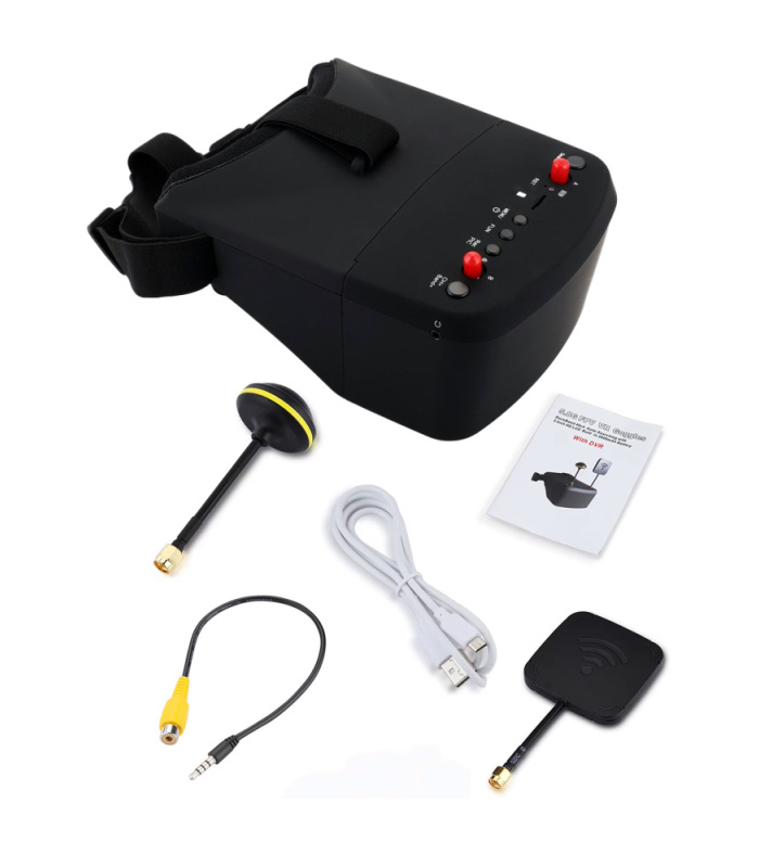 LS-800D FPV Monitor / Box Googles Diversity 5.8G 40CH Receiver with DVR & Battery - Image 2