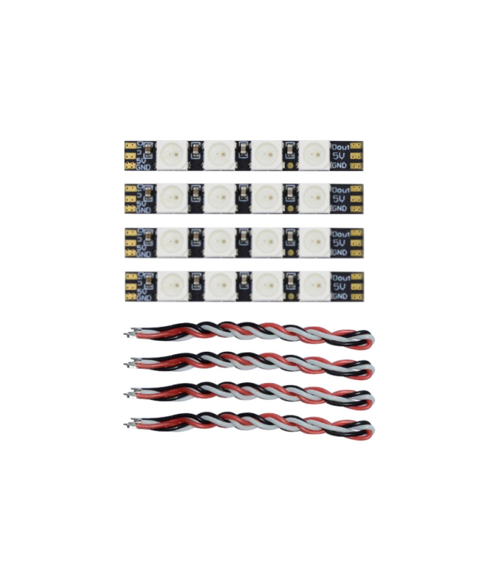 PandaRC WS2812 Programmable RGB LED (4 Pack with Cables) - Image 3