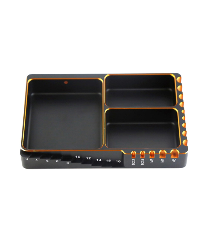 3 Compartment Screw & Parts Storage Tray with Length and Diameter Measurement - Image 1