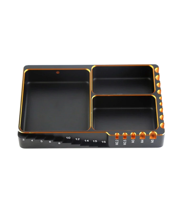 3 Compartment Screw & Parts Storage Tray with Length and Diameter Measurement - Image 1