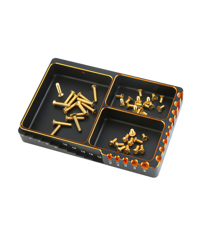 3 Compartment Screw & Parts Storage Tray with Length and Diameter Measurement - Image 4