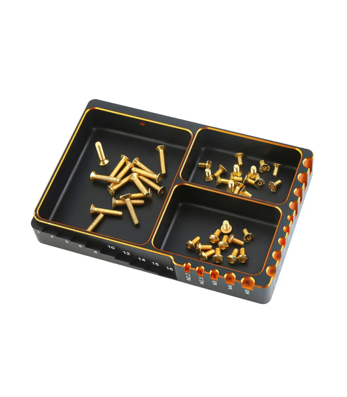 3 Compartment Screw & Parts Storage Tray with Length and Diameter Measurement - Image 4