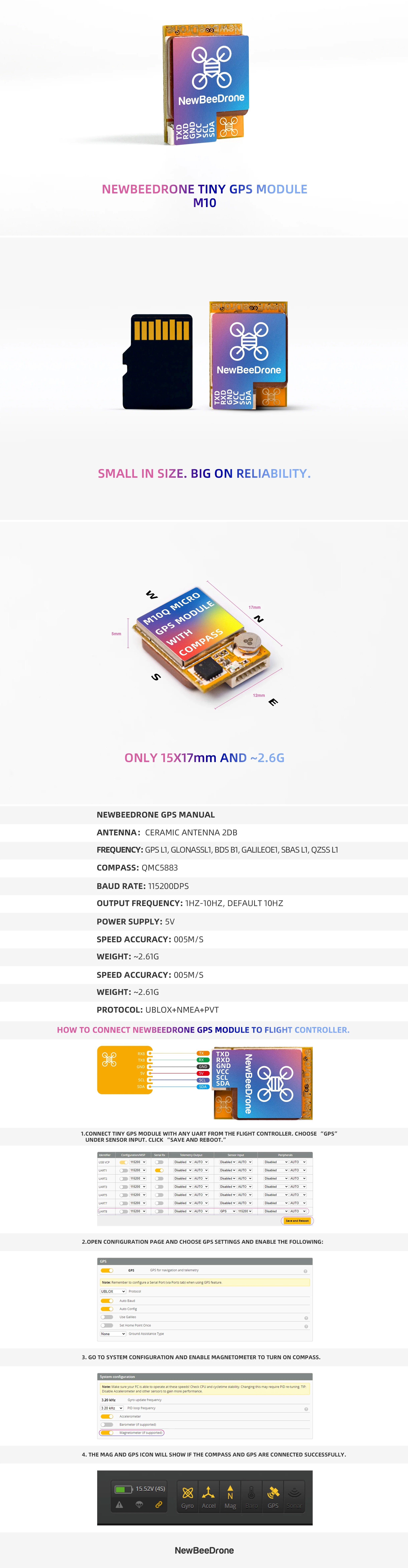 M10Q Micro GPS Module with Compass for Drones by NewBeeDrone Banner