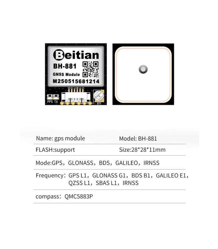 Beitian BH-881 GPS & Compass Module for iNav & Betaflight - Image 3