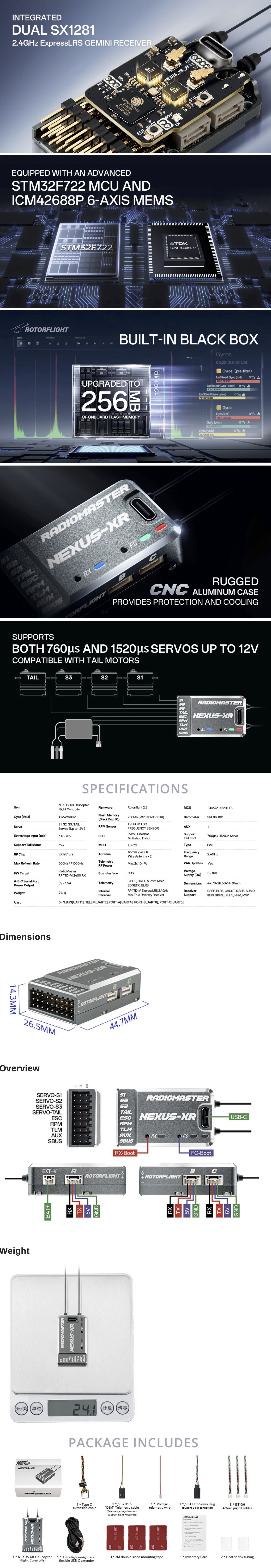 RadioMaster NEXUS-XR Helicopter Flight Controller Integrated 2.4GHz ExpressLRS Receiver 3 NEXUS XR Banner